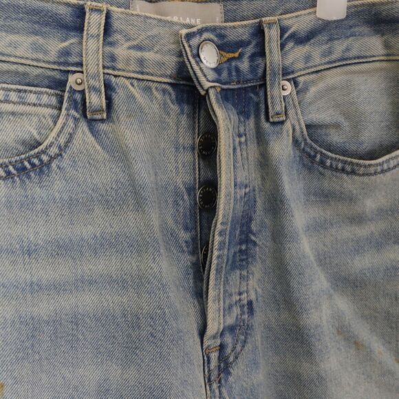 EVERLANE The 90's Way High Jean 25 Rigid Paint Splatter Light Blue Wash NWT B70 - Picture 5 of 6